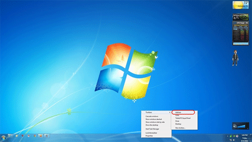 Windows 7 Toolbars, Address